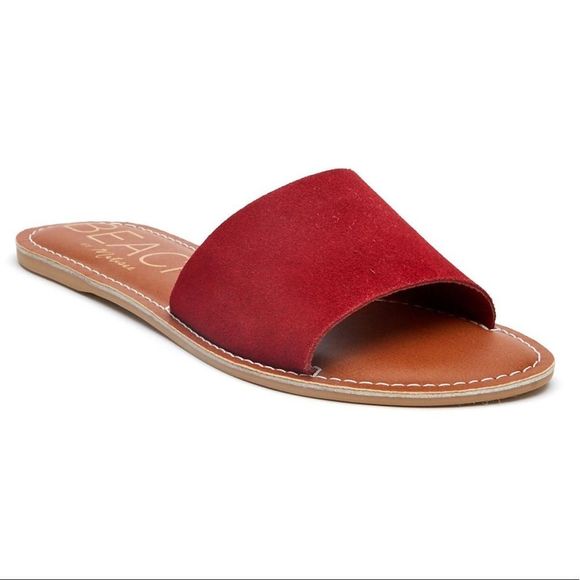 Matisse Shoes - Matisse Beach Red Cabana Suede Slide Sandal Sz 8
